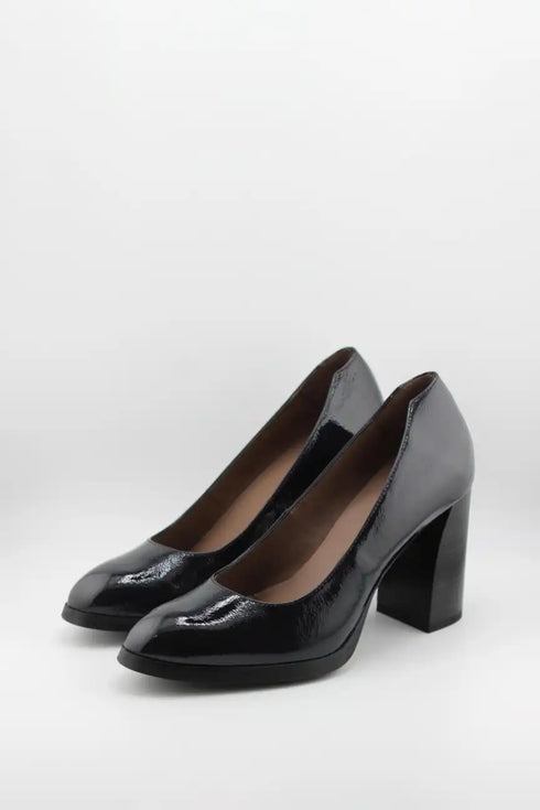 Wonders Patent Leather Block Heel Pumps